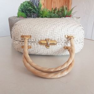 KORET 1950's Wicker Handbag Box Bag, Made in Italy